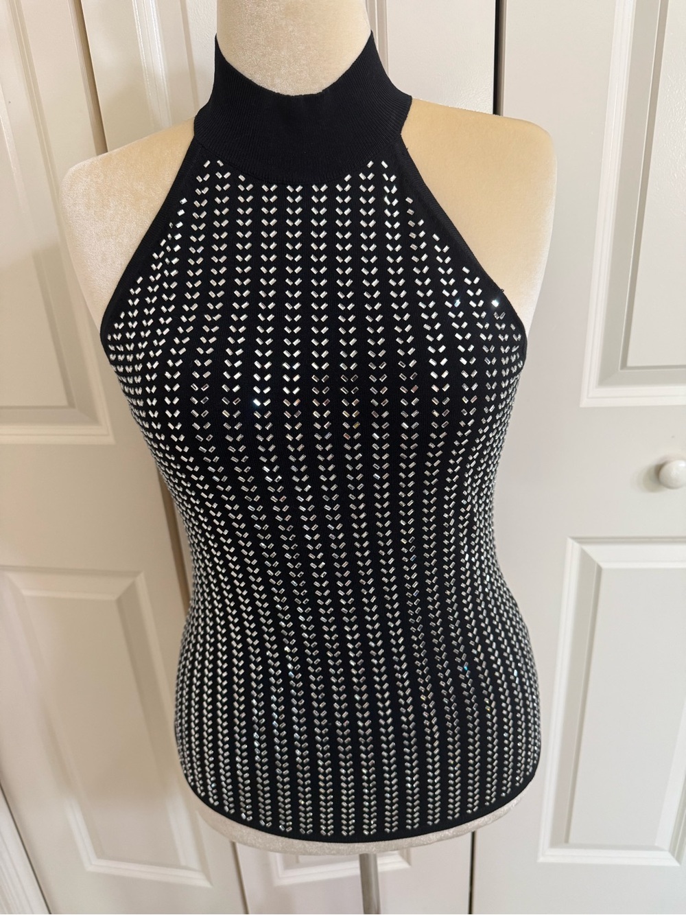 I.N.C. International Concepts Women’s Black Knit turtleneck Studded Top Size M